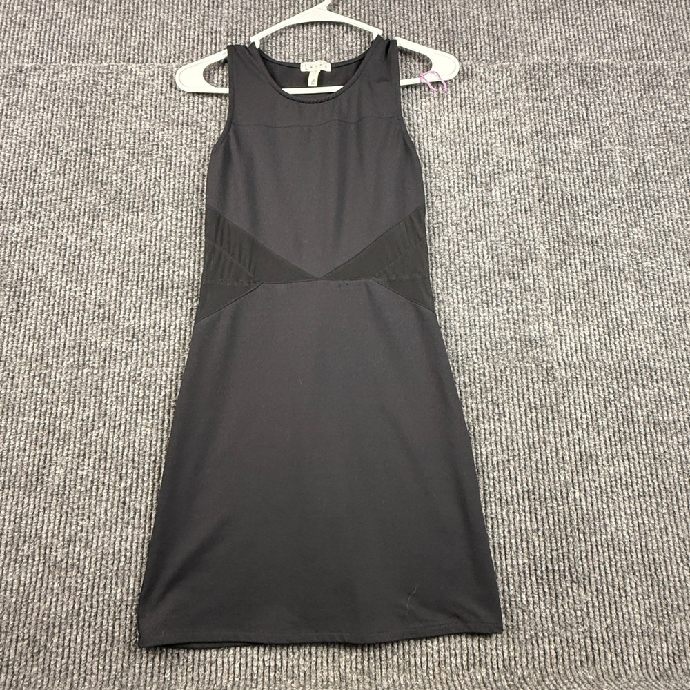 Leith Womens XS Black Sleeveless Mesh Panel Bodycon Mini Dress - See pictures - Picture 1 of 13